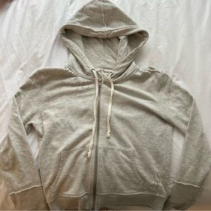 Free People Distressed Zip Up Hoodie